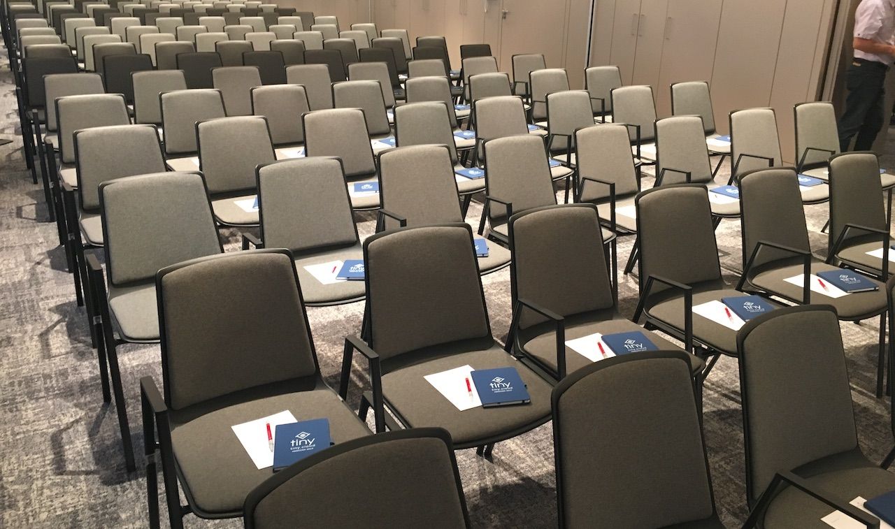 HCL Social Connections 2019 conference, papering the room with TinyMCE notebooks.